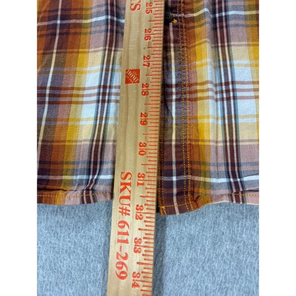 The North Face Bicycle Sport Shop Plaid Button Down Shirt (Men's XL) Brown - Picture 11 of 12